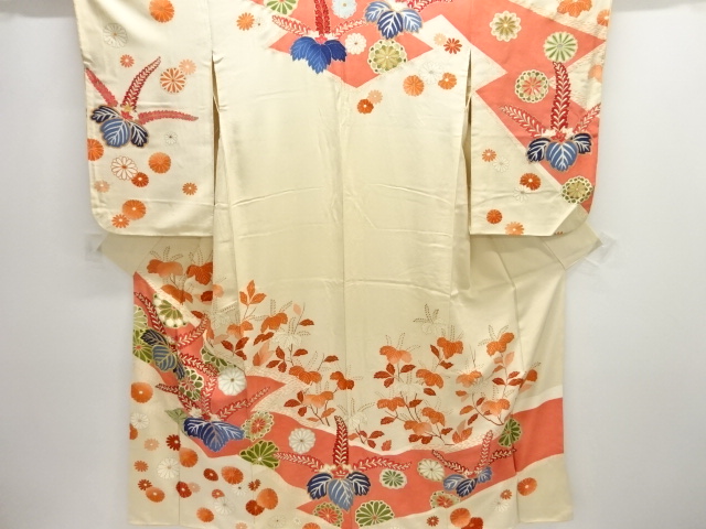 JAPANESE KIMONO / ANTIQUE KIMONO / TAISHO ROMAN STYLE / EMBROIDERY / PAULOWNIA
